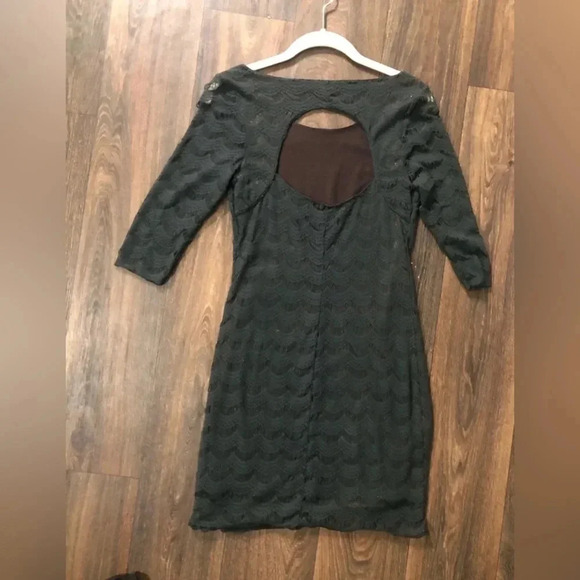 Free People FP Green Scalloped Lace back cutout mini Dress Women's Size Small - Picture 8 of 13